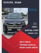 TOYOTA NOAH 2017-2018 OWNERS MANUAL IN ENGLISH